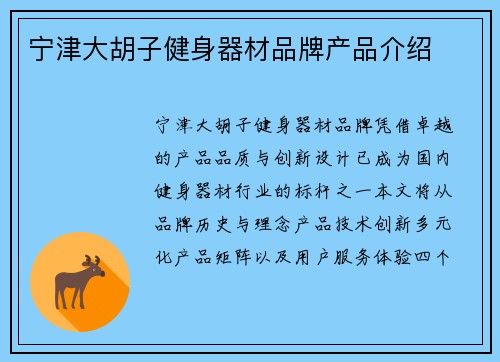 宁津大胡子健身器材品牌产品介绍